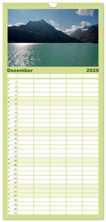 Produktbild: Familienplaner 2026 - Bergwelt in &Ouml;sterreich mit 5 Spalten (Wandkalender, 21 x 45 cm) CALVENDO