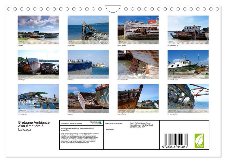 Produktbild: Bretagne Ambiance d'un cimeti&egrave;re &agrave; bateaux (Calendrier mural 2026 DIN A4 vertical), CALVENDO calendrier mensuel