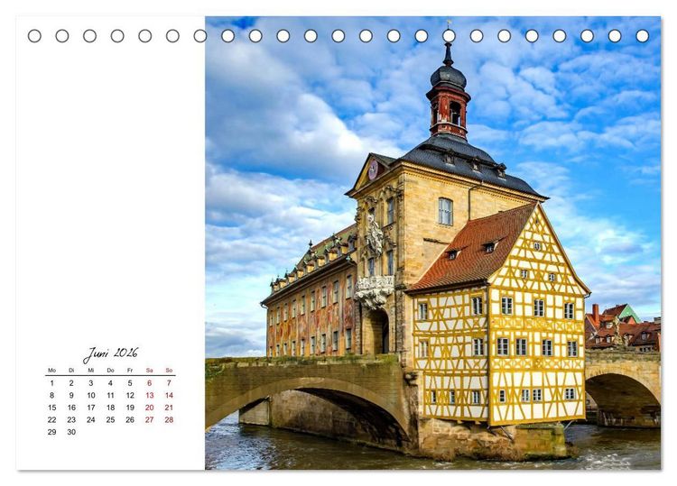Produktbild: Reiseziel Bamberg (Tischkalender 2026 DIN A5 quer), CALVENDO Monatskalender