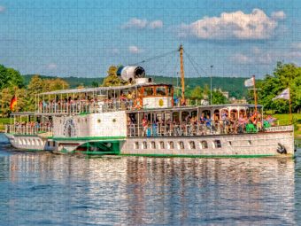 Produktbild: CALVENDO Puzzle Raddampfer auf der Elbe | 1000 Teile Lege-Gr&ouml;&szlig;e 64x48cm Foto-Puzzle f&uuml;r gl&uuml;ckliche Stunden