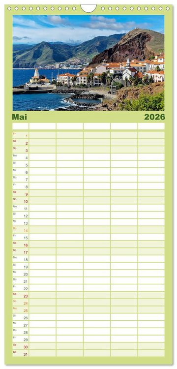 Produktbild: Familienplaner 2026 - Fr&uuml;hlingstraum Madeira mit 5 Spalten (Wandkalender, 21 x 45 cm) CALVENDO