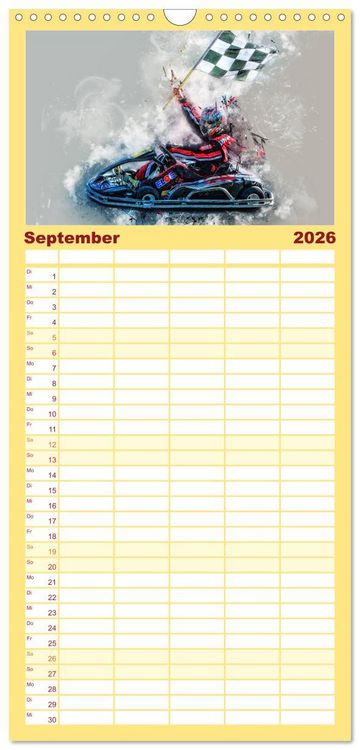 Produktbild: Familienplaner 2026 - GoKart - extrem cool mit 5 Spalten (Wandkalender, 21 x 45 cm) CALVENDO