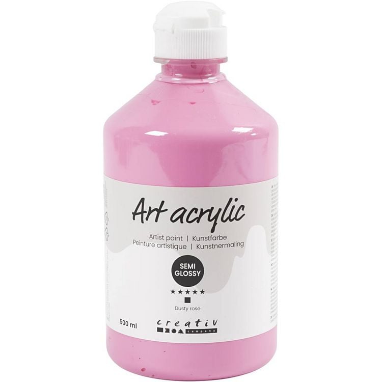 Produktbild: Creativ Company Acrylfarbe, Mattgl&auml;nzend, Deckend, Staubros&eacute;, 500 ml/ 1 Fl.