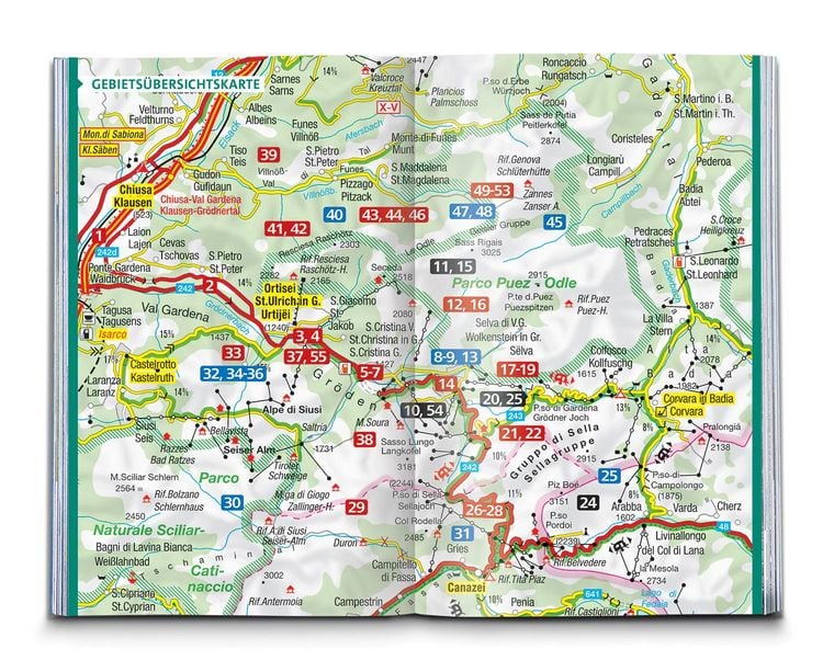 Produktbild: KOMPASS Wanderführer Grödental, Villnößtal, Seiser Alm, Herausragende Dolomiten, 55 Touren mit Extra-Tourenkarte