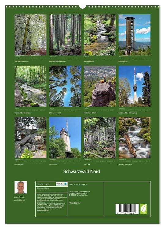 Produktbild: Schwarzwald Nord (hochwertiger Premium Wandkalender 2026 DIN A2 hoch), Kunstdruck in Hochglanz