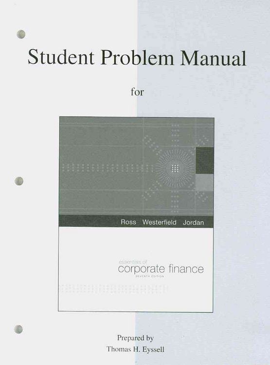 Produktbild: Essentials of Corporate Finance, Student Problem Manual