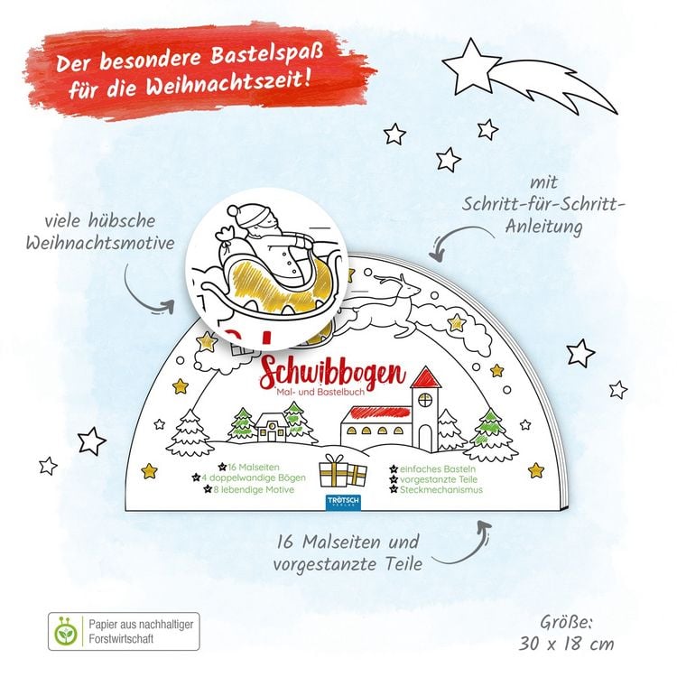 Produktbild: Tr&ouml;tsch Bastelbuch Schwibbogen Mal- und Bastelbuch