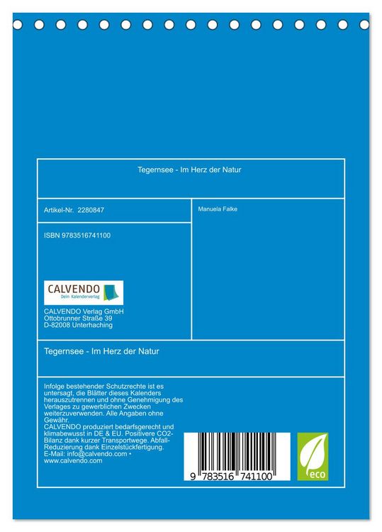 Produktbild: Tegernsee - Im Herz der Natur (Tischkalender 2026 DIN A5 hoch), CALVENDO Monatskalender
