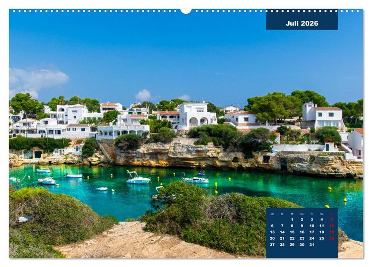 Produktbild: Menorca - die kleine Schwester von Mallorca (hochwertiger Premium Wandkalender 2026 DIN A2 quer), Kunstdruck in Hochglanz