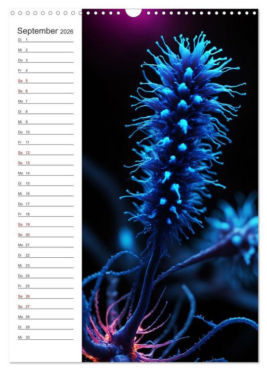 Produktbild: Leuchtende Mikroflora (Wandkalender 2026 DIN A3 hoch), CALVENDO Monatskalender