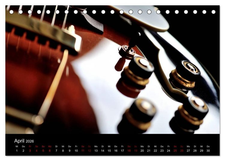 Produktbild: Feinheiten - Alte Gitarren im Detail (Tischkalender 2026 DIN A5 quer), CALVENDO Monatskalender