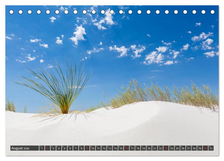 Produktbild: WHITE SANDS Die wei&szlig;e W&uuml;ste in New Mexico (Tischkalender 2026 DIN A5 quer), CALVENDO Monatskalender
