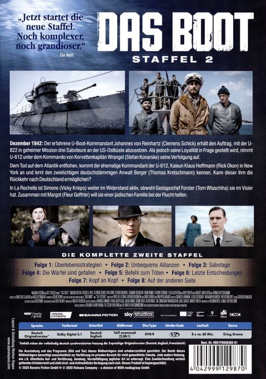 Produktbild: Das Boot - Staffel 2 [3 DVDs]