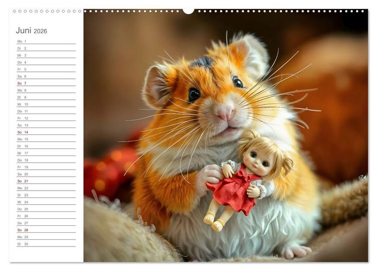 Produktbild: Spielzeit mit Schnuffel - Ein Hamster im Spielzeugparadies (Wandkalender 2026 DIN A2 quer), CALVENDO Monatskalender