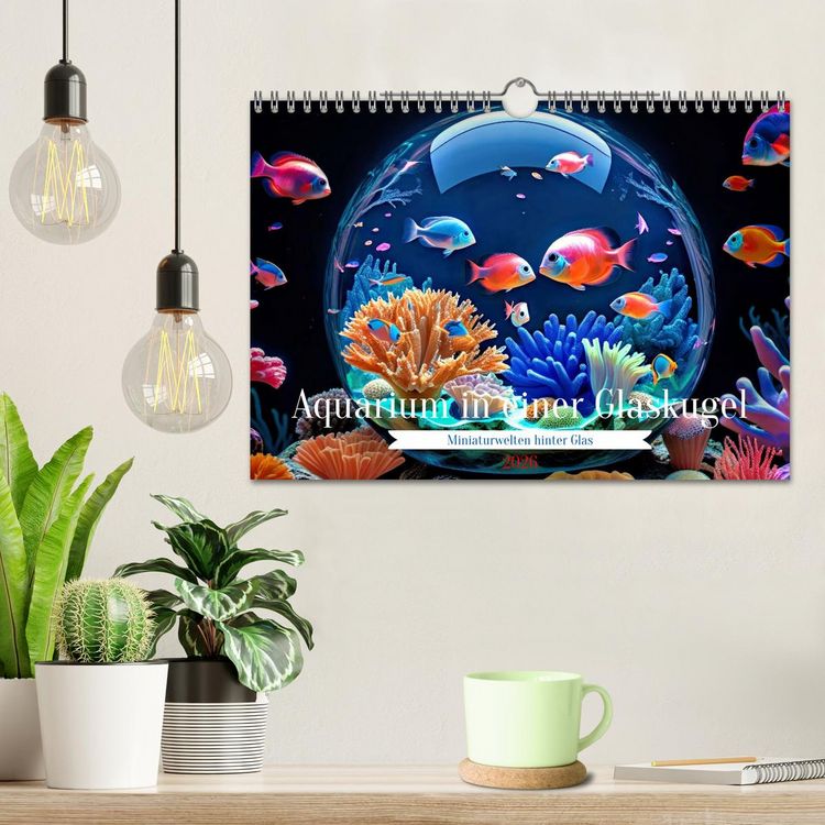Produktbild: Aquarium in einer Glaskugel (Wandkalender 2026 DIN A4 quer), CALVENDO Monatskalender