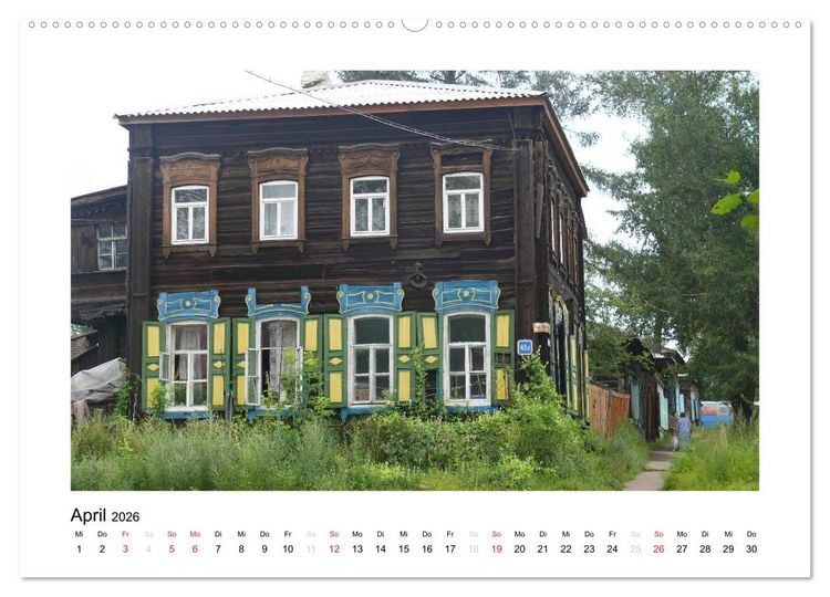 Produktbild: Holzh&auml;user in Irkutsk (hochwertiger Premium Wandkalender 2026 DIN A2 quer), Kunstdruck in Hochglanz