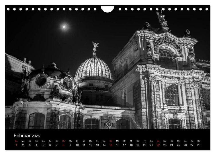 Produktbild: Dresden - Elbflorenz bei Nacht (Wandkalender 2026 DIN A4 quer), CALVENDO Monatskalender