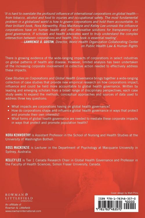 Produktbild: Case Studies on Corporations and Global Health Governance
