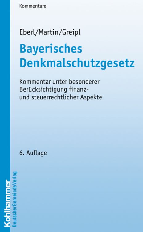 Produktbild: Bayerisches Denkmalschutzgesetz