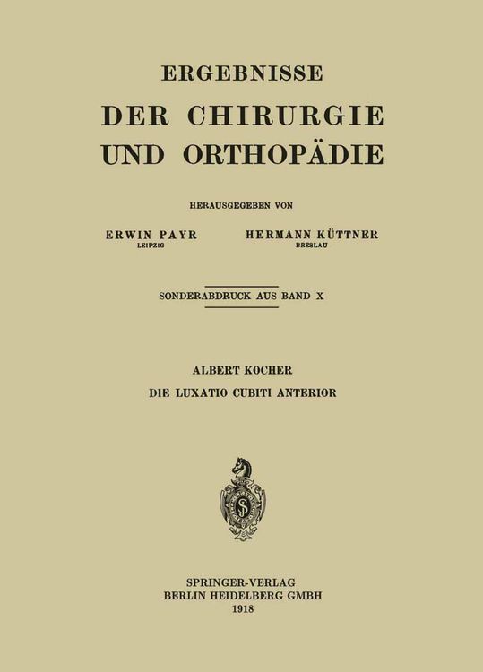 Produktbild: Die Luxatio Cubiti Anterior