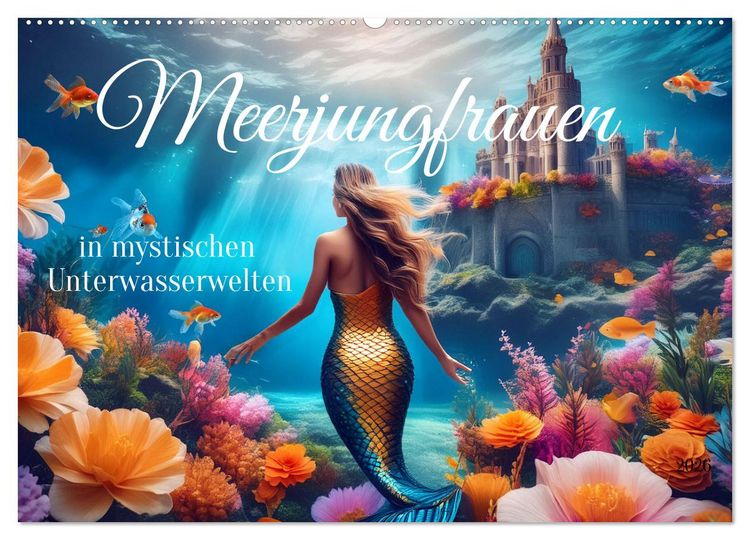 Produktbild: Meerjungfrauen in mystischen Unterwasserwelten (Wandkalender 2026 DIN A2 quer), CALVENDO Monatskalender