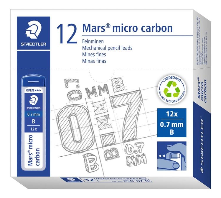 Produktbild: STAEDTLER Feinmine Mars&reg; micro carbon 250 0,7mm B, 12er Set