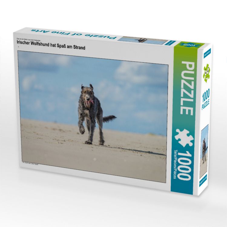 Produktbild: CALVENDO Puzzle Irischer Wolfshund hat Spa&szlig; am Strand 1000 Teile Lege-Gr&ouml;&szlig;e 640 x 480 cm Foto-Puzzle Bild von Annett Mirsberger