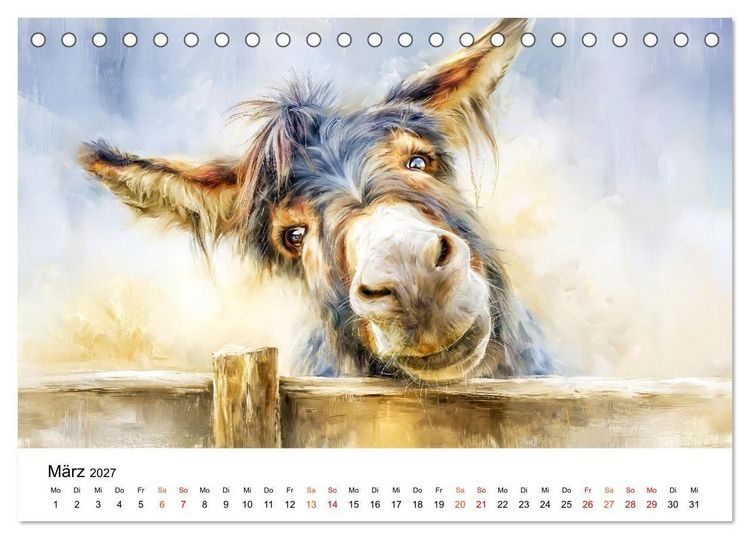 Produktbild: Esel - Wenn Ruhe ein Gesicht h&auml;tte (Tischkalender 2027 DIN A5 quer), CALVENDO Monatskalender