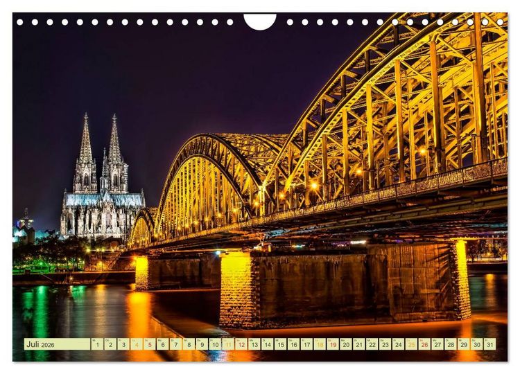 Produktbild: St&auml;dte der Welt - Skylines in der Nacht (Wandkalender 2026 DIN A4 quer), CALVENDO Monatskalender
