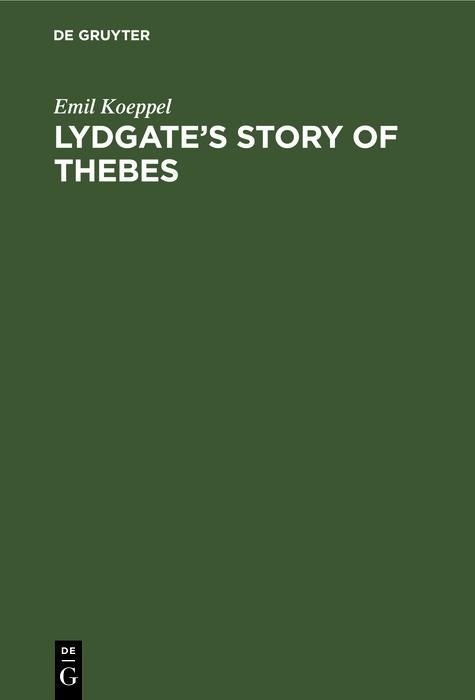Produktbild: Lydgate's Story of Thebes