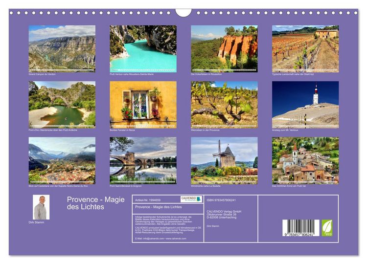 Produktbild: Provence - Magie des Lichtes (Wandkalender 2026 DIN A3 quer), CALVENDO Monatskalender