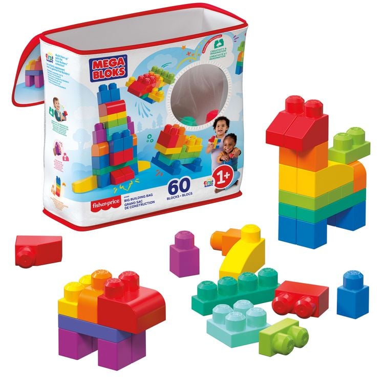 Produktbild: Mega Bloks Bausteinebeutel bunt (60 Teile)