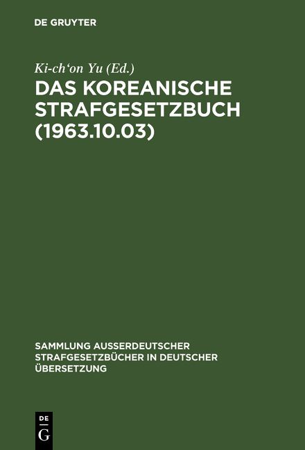 Produktbild: Das koreanische Strafgesetzbuch (1963.10.03)