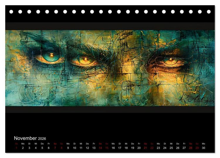 Produktbild: Abstrakte Augenblicke (Tischkalender 2026 DIN A5 quer), CALVENDO Monatskalender