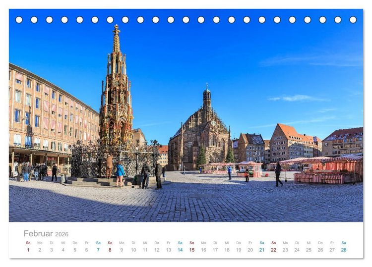 Produktbild: N&uuml;rnberg - Stadt der Br&uuml;cken und Geschichte (Tischkalender 2026 DIN A5 quer), CALVENDO Monatskalender