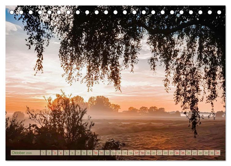 Produktbild: Morgengl&uuml;hen & Nebelschimmer (Tischkalender 2026 DIN A5 quer), CALVENDO Monatskalender