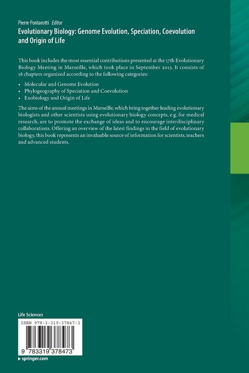 Produktbild: Evolutionary Biology: Genome Evolution, Speciation, Coevolution and Origin of Life