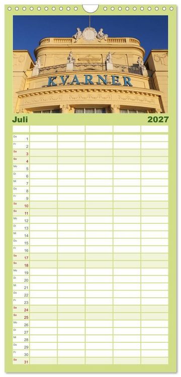Produktbild: Familienplaner 2027 - Zauberhaftes Opatija mit 5 Spalten (Wandkalender, 21 x 45 cm) CALVENDO