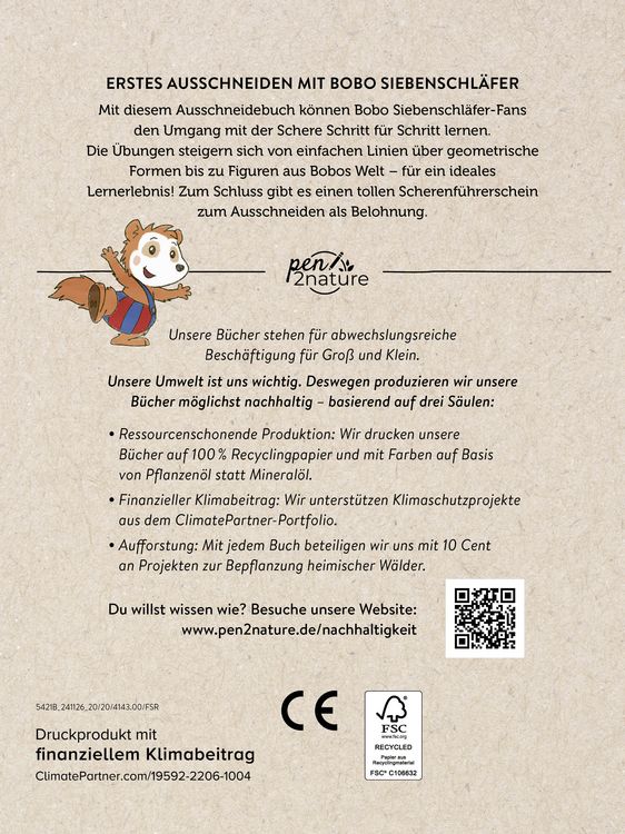 Produktbild: Bobo Siebenschl&auml;fer Mein erstes Ausschneidebuch