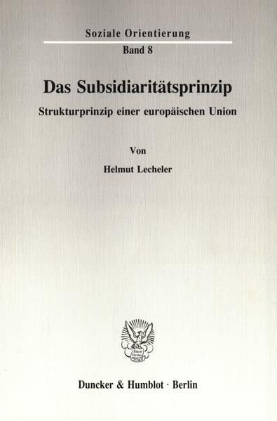 Produktbild: Das Subsidiarit&auml;tsprinzip.