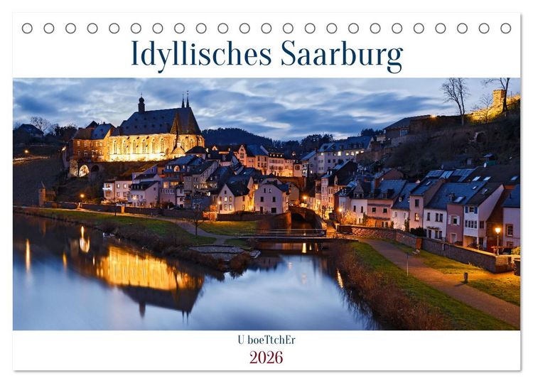 Produktbild: Idyllisches Saarburg (Tischkalender 2026 DIN A5 quer), CALVENDO Monatskalender