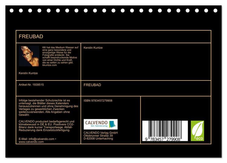 Produktbild: FREUBAD (Tischkalender 2026 DIN A5 quer), CALVENDO Monatskalender