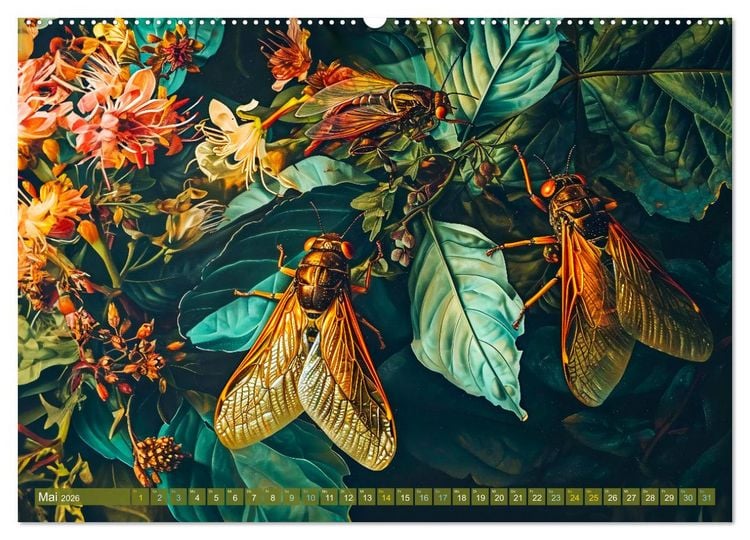 Produktbild: Gartengefl&uuml;ster - Tierische Besucher in der Bl&uuml;tenf&uuml;lle (hochwertiger Premium Wandkalender 2026 DIN A2 quer), Kunstdruck in Hochglanz