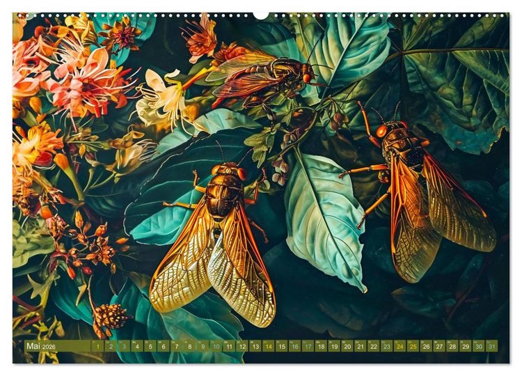 Produktbild: Gartengefl&uuml;ster - Tierische Besucher in der Bl&uuml;tenf&uuml;lle (Wandkalender 2026 DIN A2 quer), CALVENDO Monatskalender