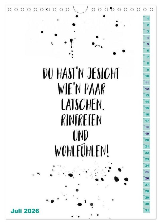 Produktbild: BERLINERISCH Lustige Spr&uuml;che (Wandkalender 2026 DIN A4 hoch), CALVENDO Monatskalender