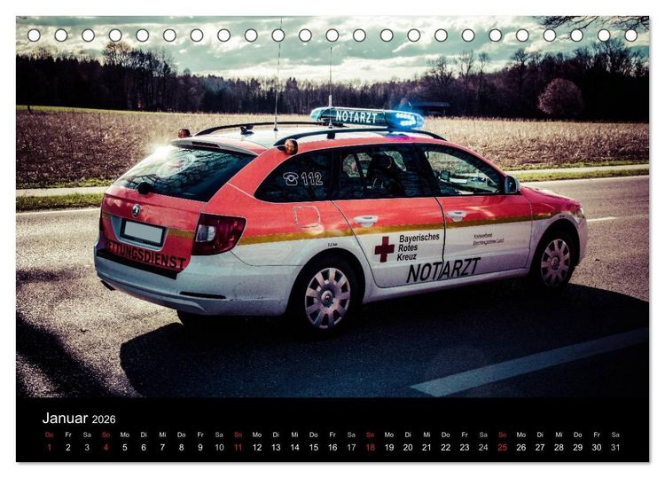 Produktbild: Einsatzfahrzeuge - Bayern (Tischkalender 2026 DIN A5 quer), CALVENDO Monatskalender
