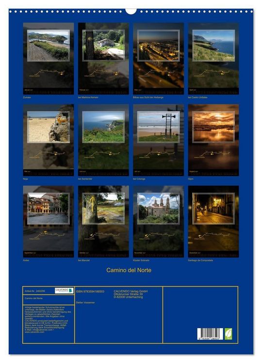 Produktbild: Camino del Norte (Wandkalender 2027 DIN A2 hoch), CALVENDO Monatskalender