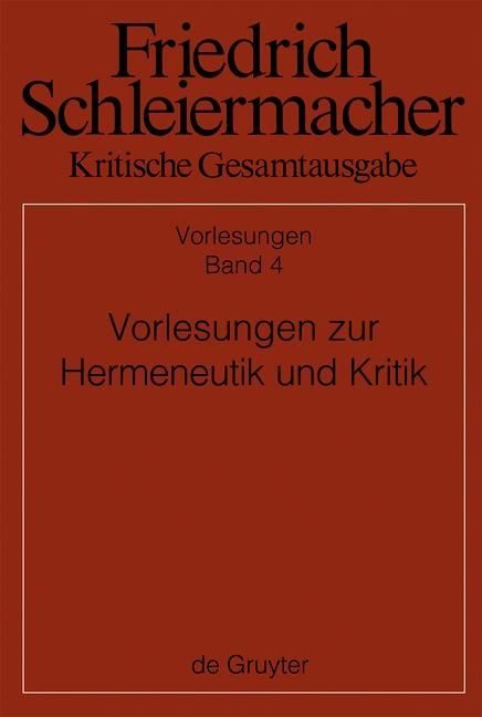 Produktbild: Vorlesungen zur Hermeneutik und Kritik