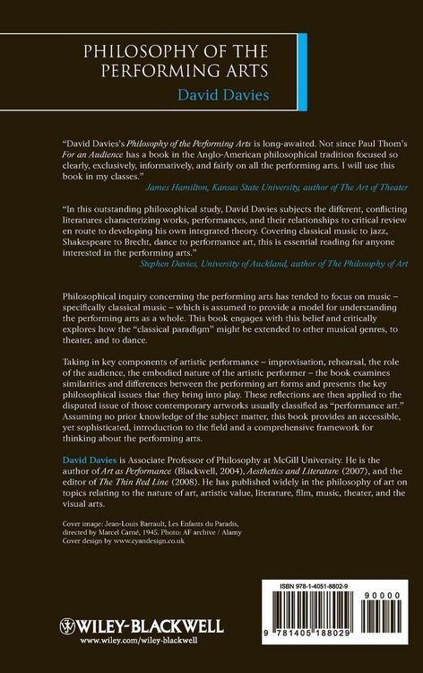 Produktbild: Philosophy of the Performing Arts