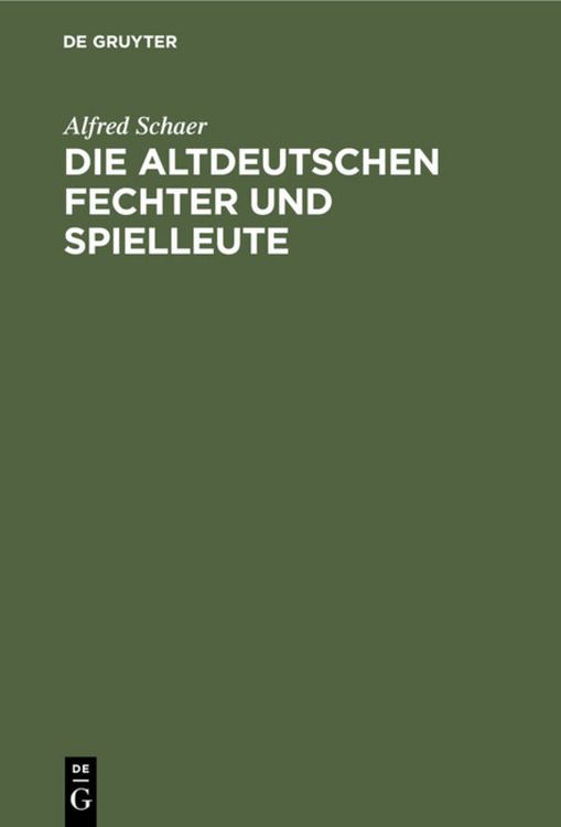 Produktbild: Die altdeutschen Fechter und Spielleute